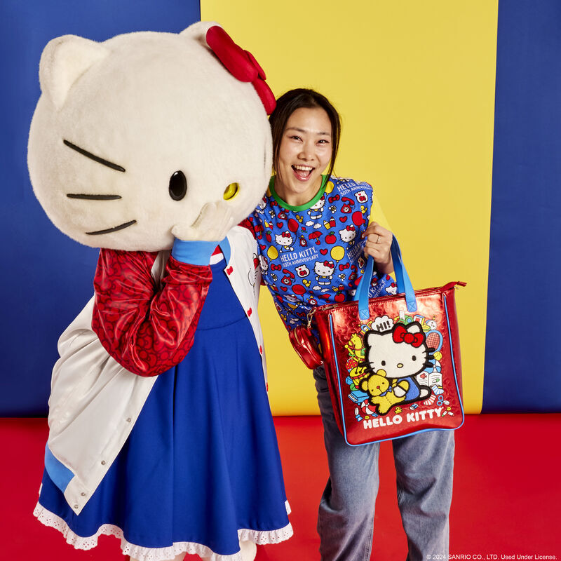 Loungefly Hello Kitty 50th Anniversary tote bag with coin bag Nerdscape