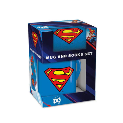 DC Comics Superman Logo Mug and Socks set Nerdscape