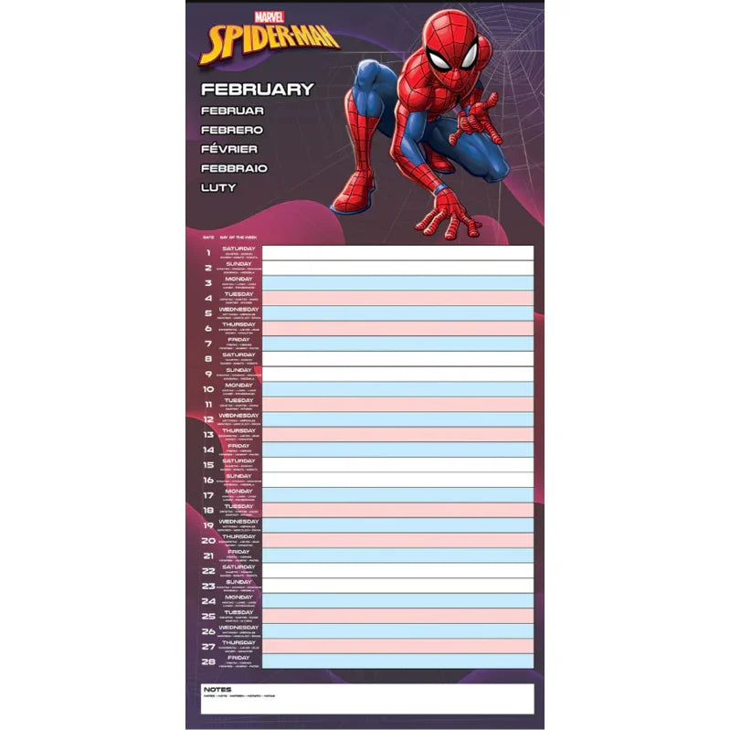 Marvel Spiderman Family planning calendar Nerdscape