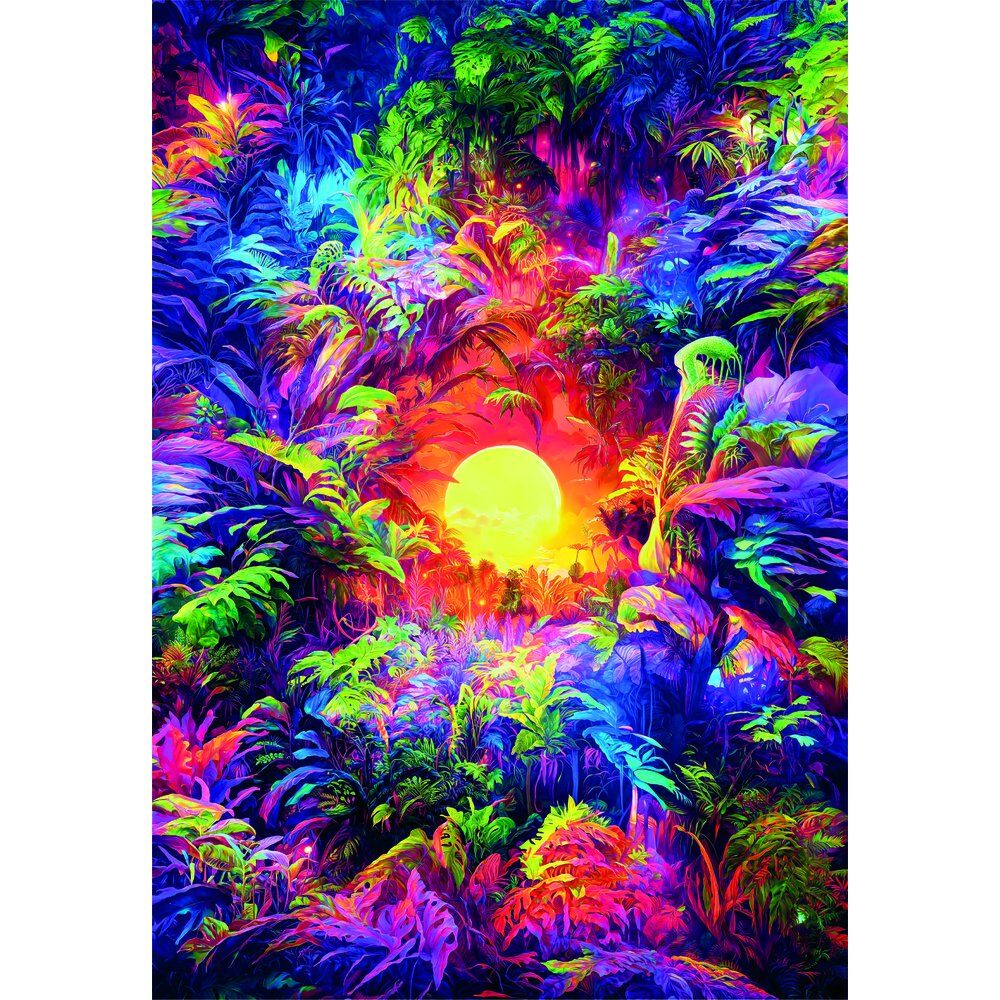 Color Boom Psychedelic Jungle Sunrise puzzle 500pcs Nerdscape