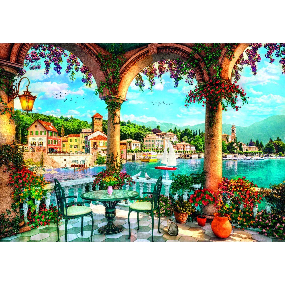 High Quality Balcony view of Lake Como puzzle 1000pcs Nerdscape
