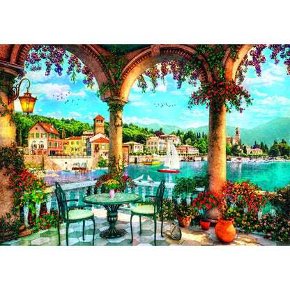 High Quality Balcony view of Lake Como puzzle 1000pcs Nerdscape