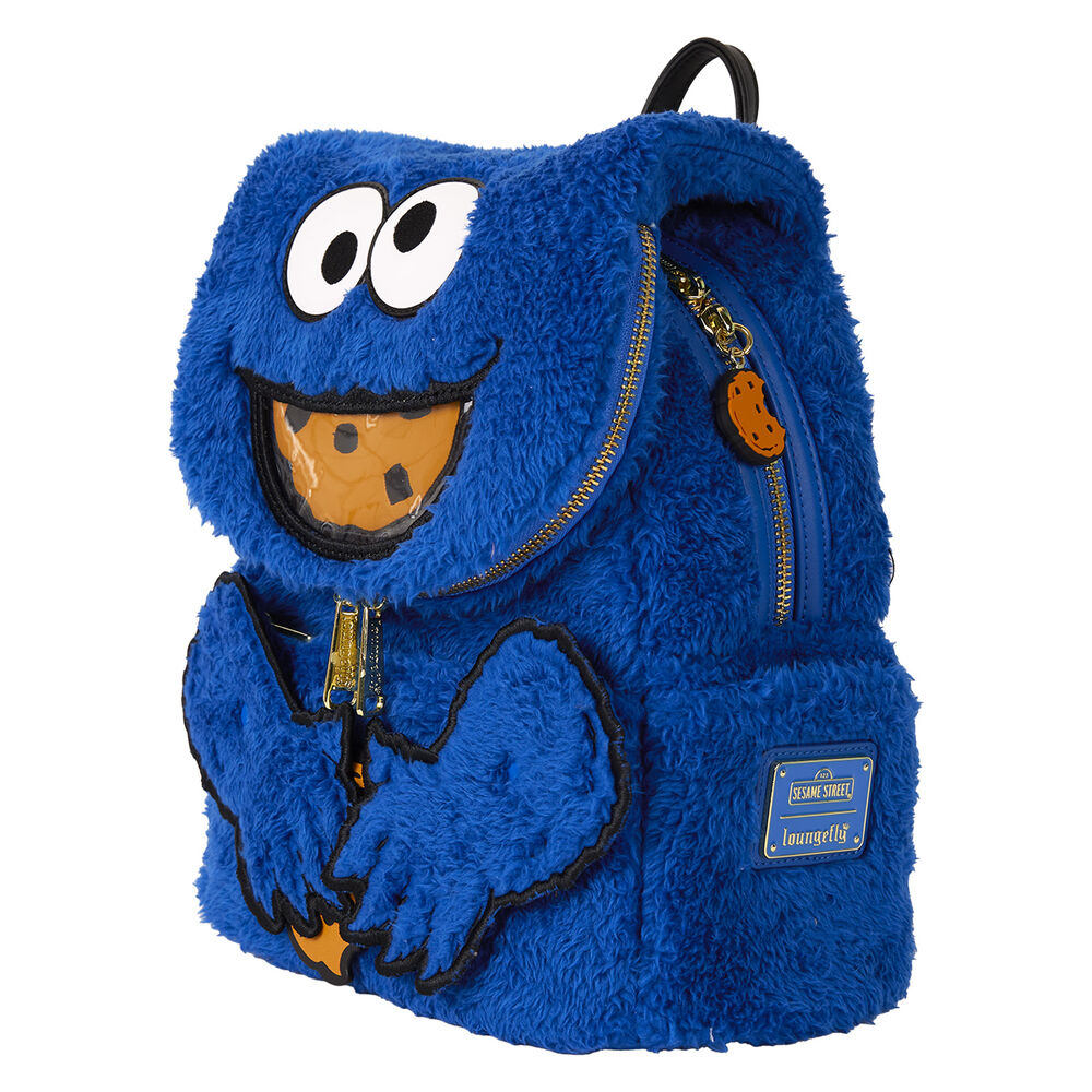 Loungefly Sesame Street Cookie Monster Plush backpack + purse Nerdscape