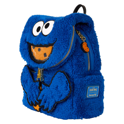 Loungefly Sesame Street Cookie Monster Plush backpack + purse Nerdscape