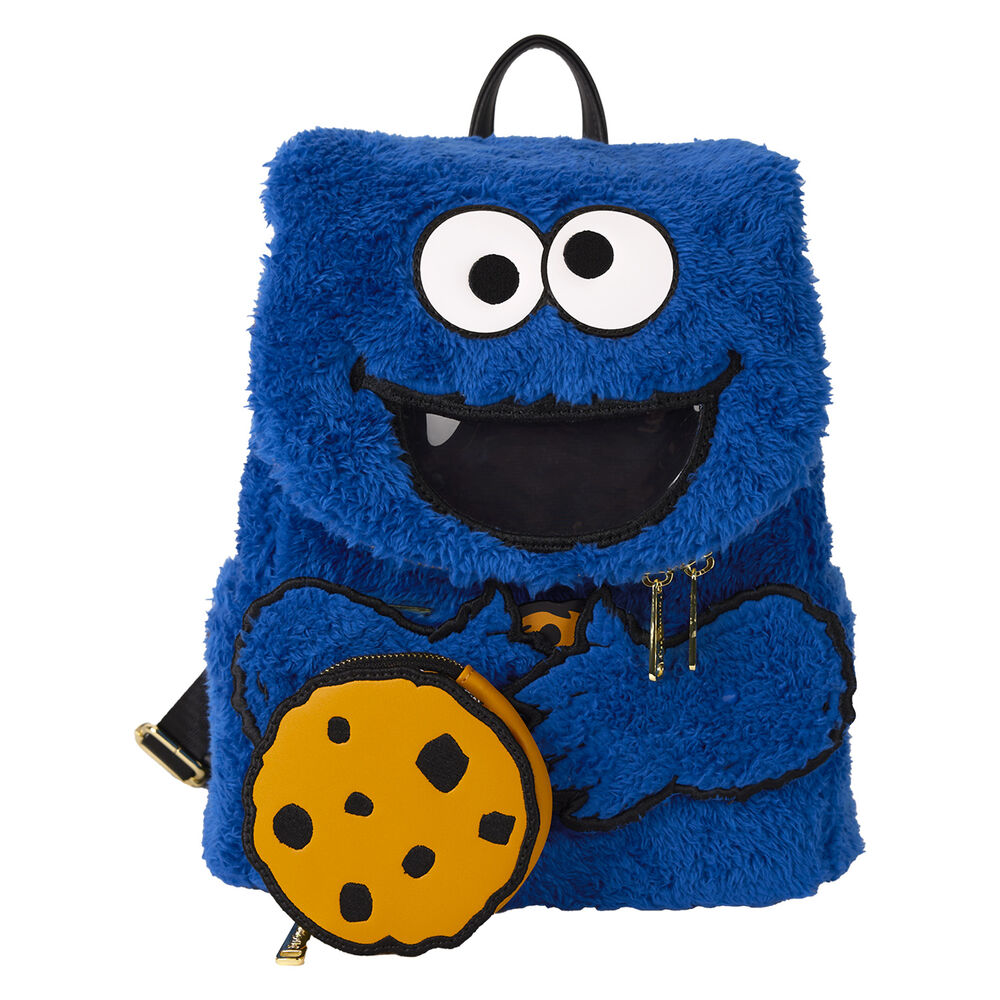Loungefly Sesame Street Cookie Monster Plush backpack + purse Nerdscape