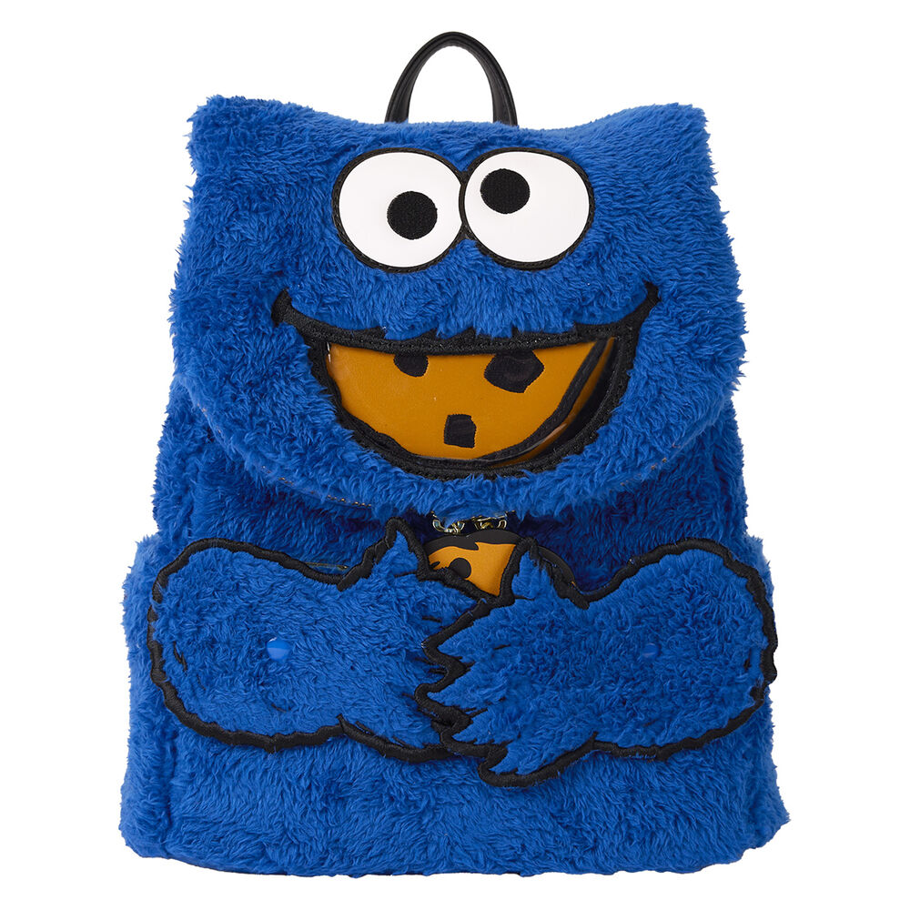 Loungefly Sesame Street Cookie Monster Plush backpack + purse Nerdscape