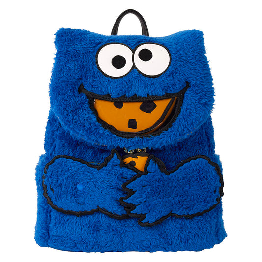 Loungefly Sesame Street Cookie Monster Plush backpack + purse Nerdscape