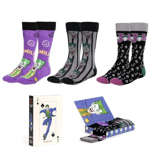 DC Comics Joker pack 3 adult socks Nerdscape