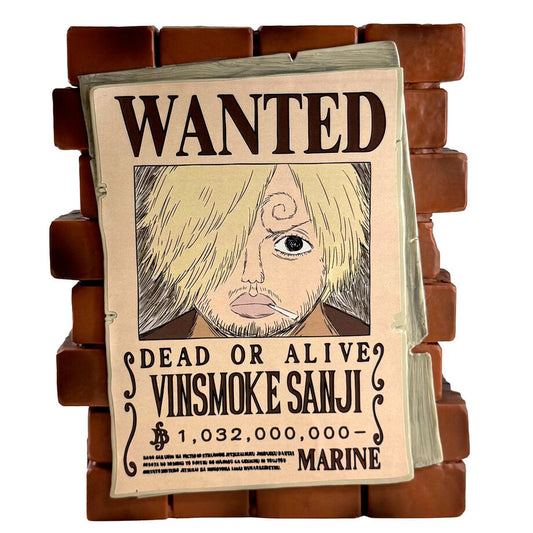Figurine tirelire Sanji de One Piece Wanter, 16 cm