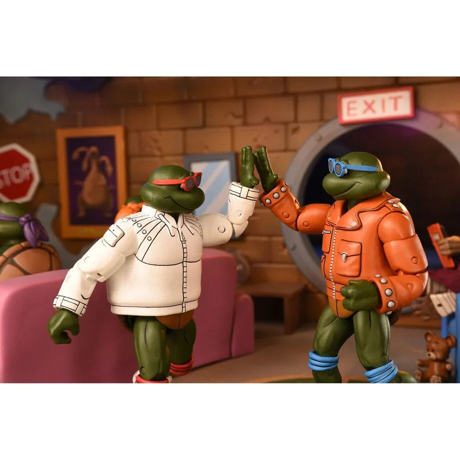 Ninja Turtles Leonardo e Raphael Punk - Figura da Collezione 18cm - Nerdscape Nerdscape