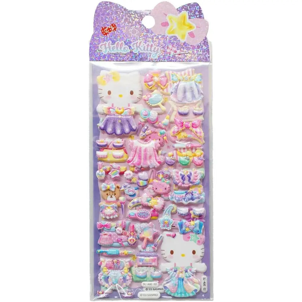 Set di adesivi Hello Kitty pastello con vestiti e accessori kawaii, tema Nerdscape shop