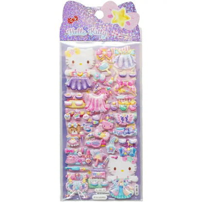 Set di adesivi Hello Kitty pastello con vestiti e accessori kawaii, tema Nerdscape shop