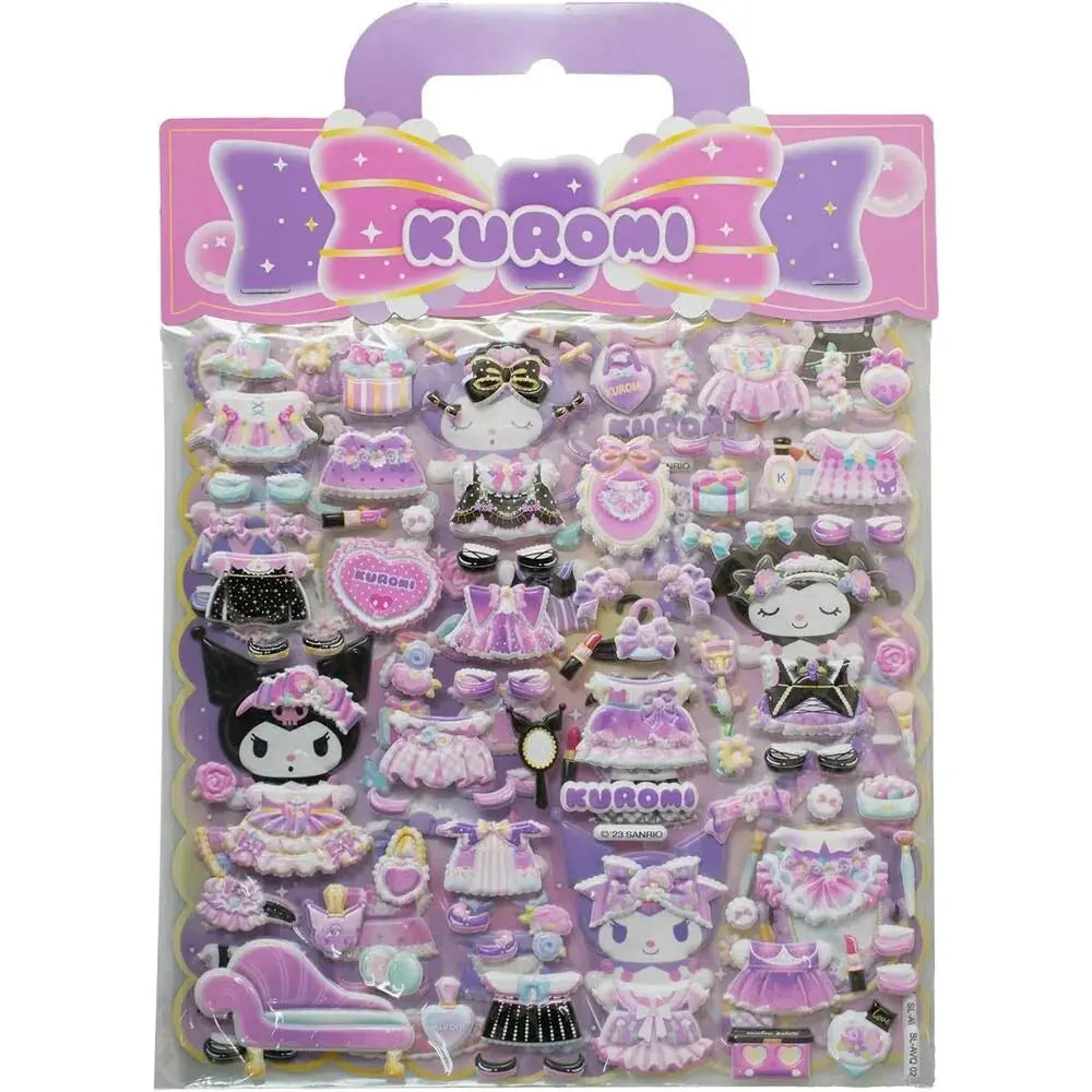 Set di adesivi Kuromi kawaii viola e rosa, personaggi Sanrio, perfetti per collezionisti Nerdscape