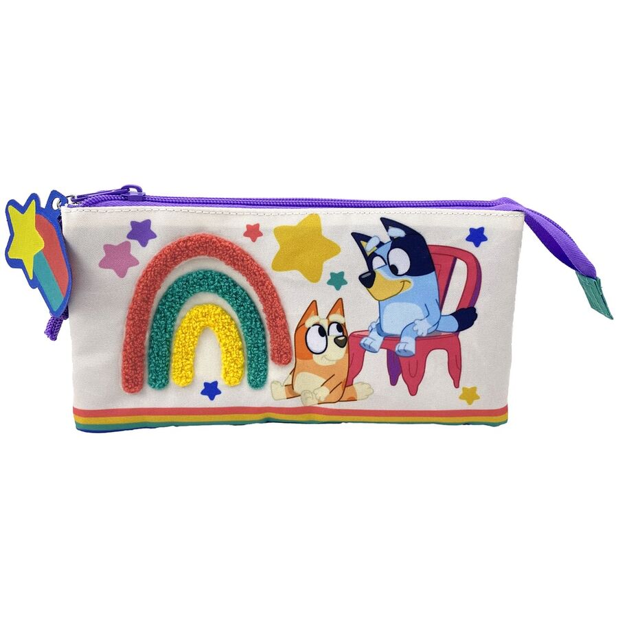 Bluey Rainbow triple pencil case Nerdscape
