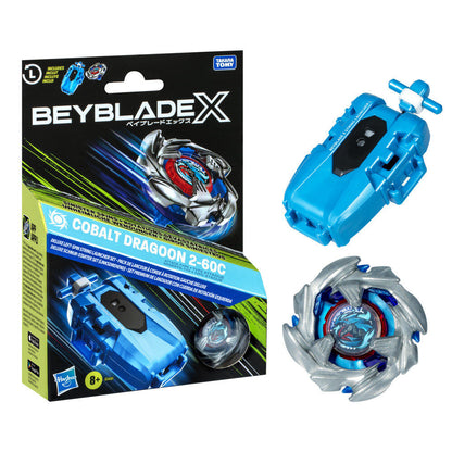 Beyblade X Cobalt Dragoon 2-60C Premium set launcher with rope and top Nerdscape