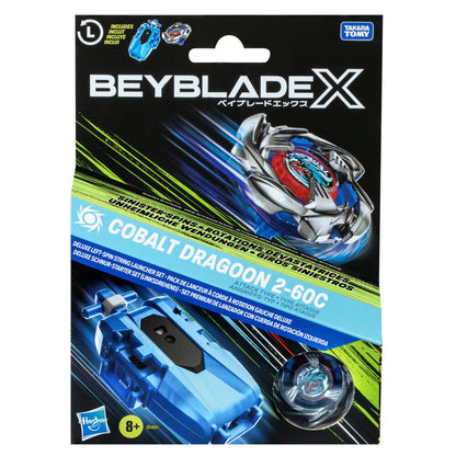 Beyblade X Cobalt Dragoon 2-60C Premium set launcher with rope and top Nerdscape
