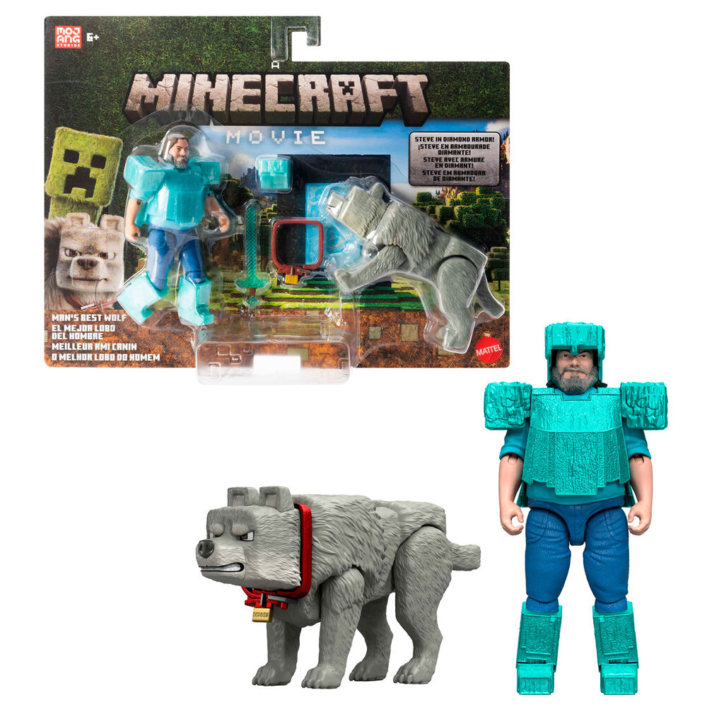Funko Pop! Steve & Wolf Minecraft The Movie Figura da Collezione - Nerdscape Nerdscape