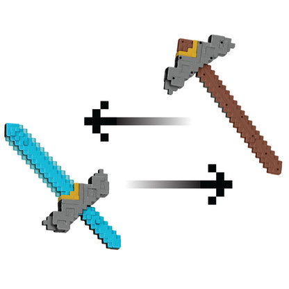 Minecraft The Movie Transformable Sword Pickaxe Nerdscape