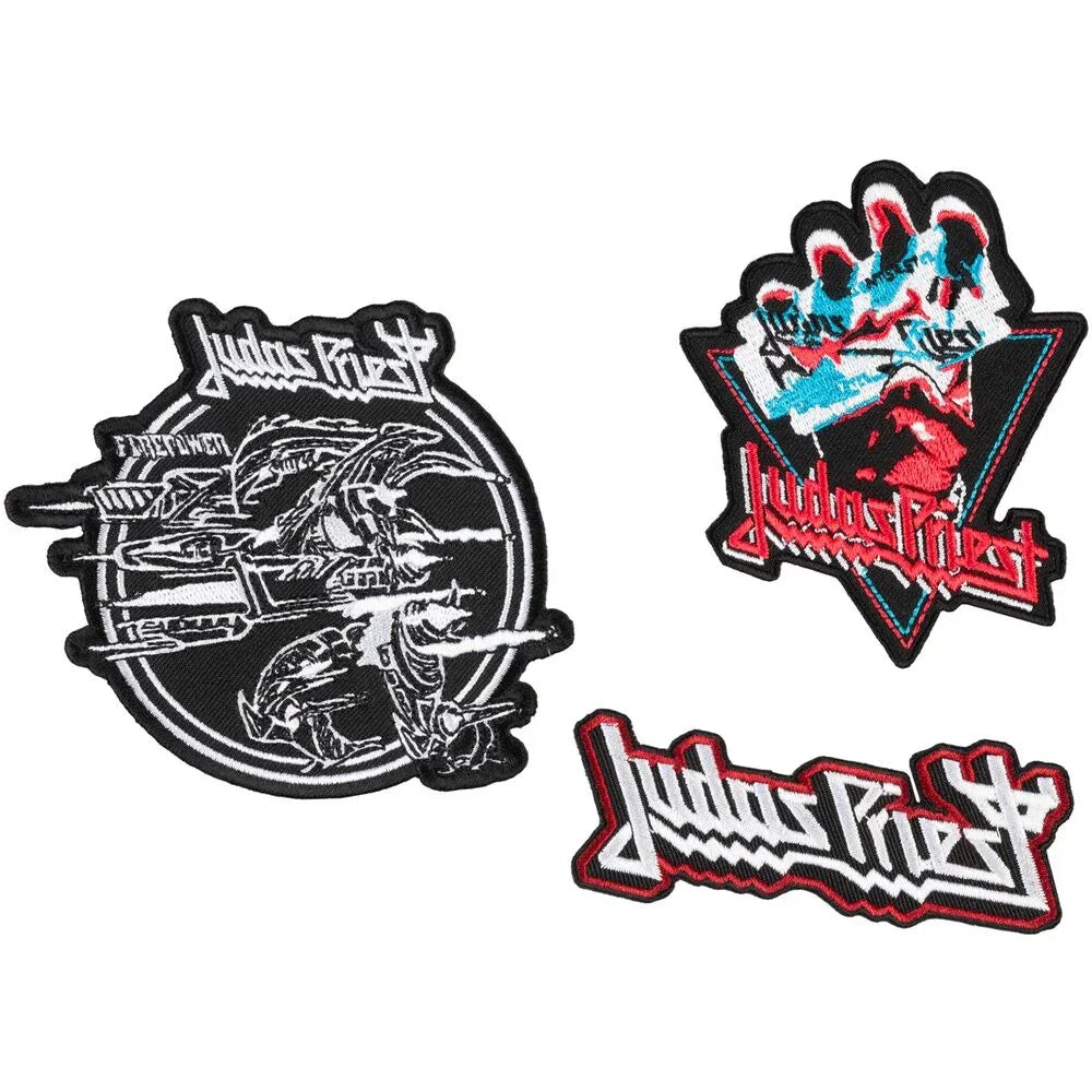 Judas Priest Set 3 Patch Collezione Nerdscape - Toppa da Cucire o Incollare, 7-13 cm Nerdscape