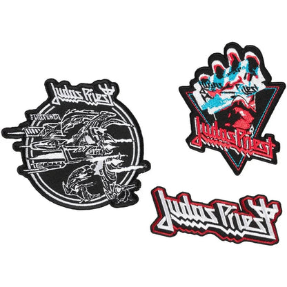 Judas Priest Set 3 Patch Collezione Nerdscape - Toppa da Cucire o Incollare, 7-13 cm Nerdscape