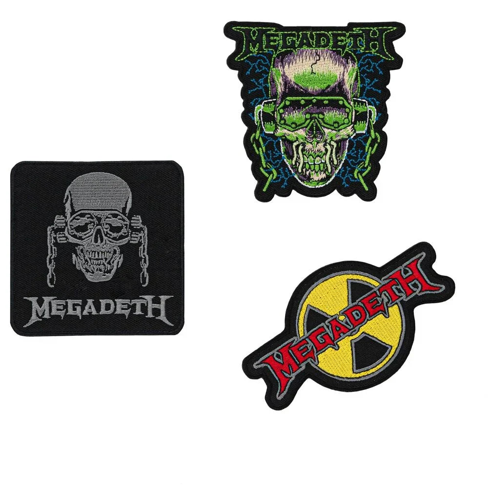 Megadeth Set 3 Patch Nerdscape – Toppa in Poliestere da Cucire o Incollare Nerdscape