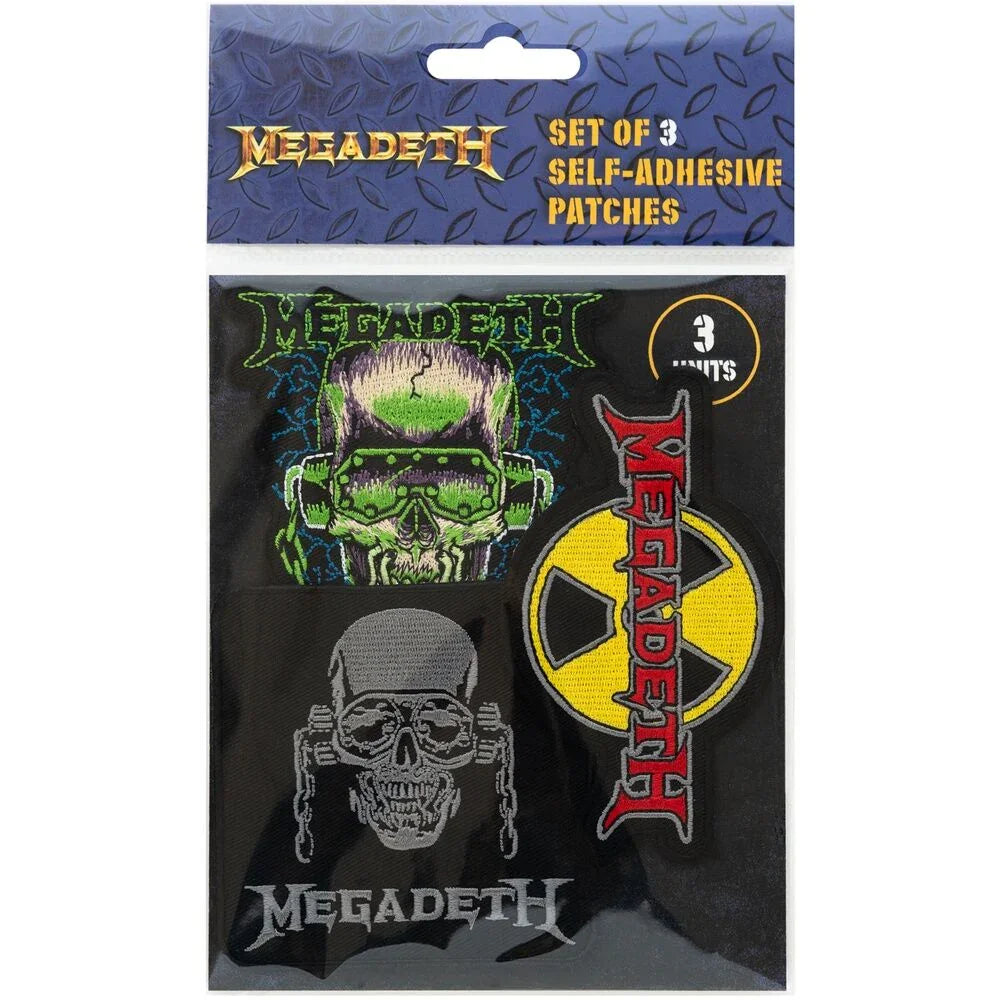 Megadeth Set 3 Patch Nerdscape – Toppa in Poliestere da Cucire o Incollare Nerdscape