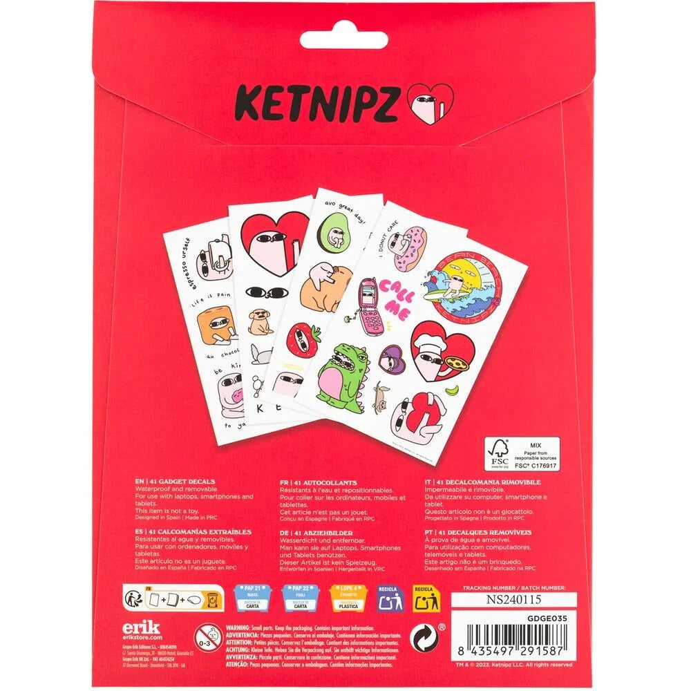 Ketnipz reusable sticker set Nerdscape