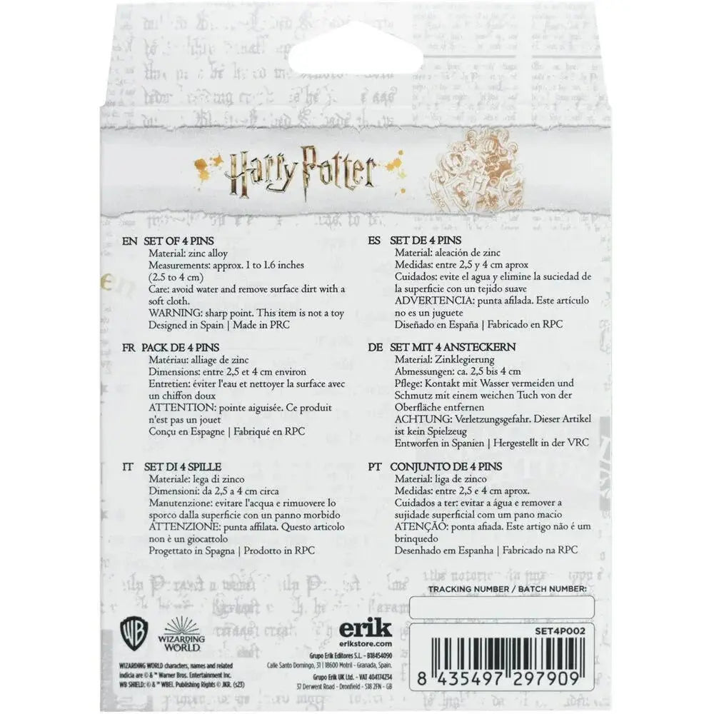 Harry Potter Hogwarts 4 pin set Nerdscape