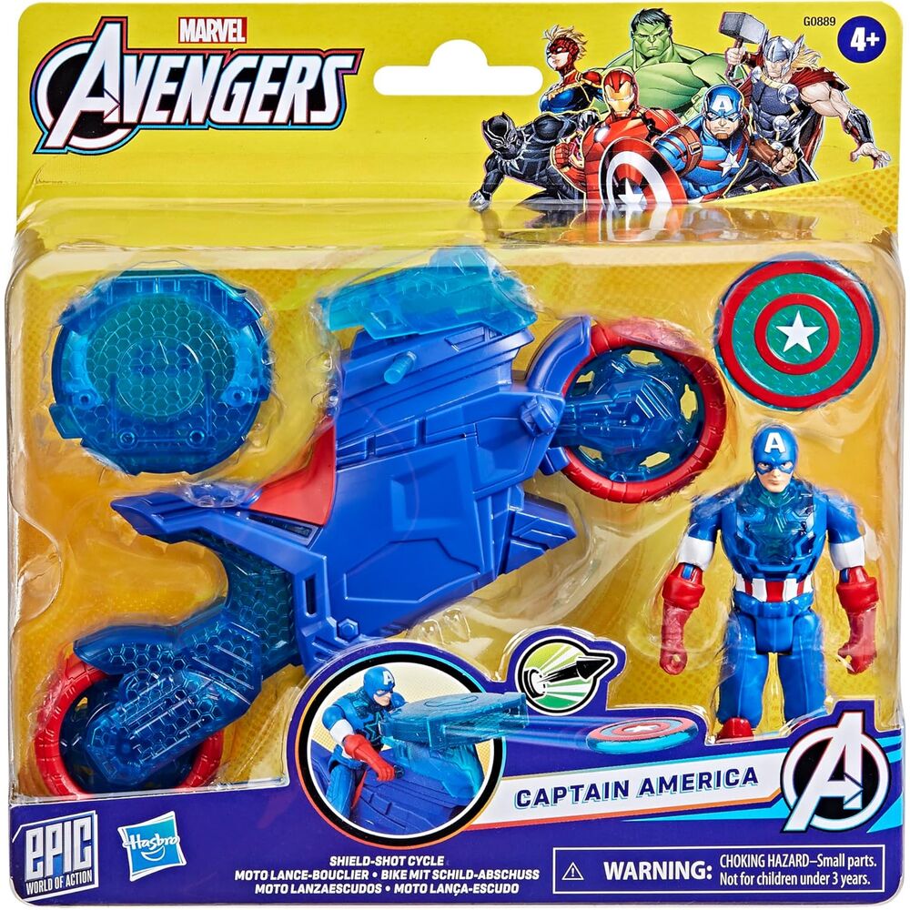 Marvel Avengers Captain America Figura da Collezione con Motorbike Shield Thrower - Nerdscape Nerdscape