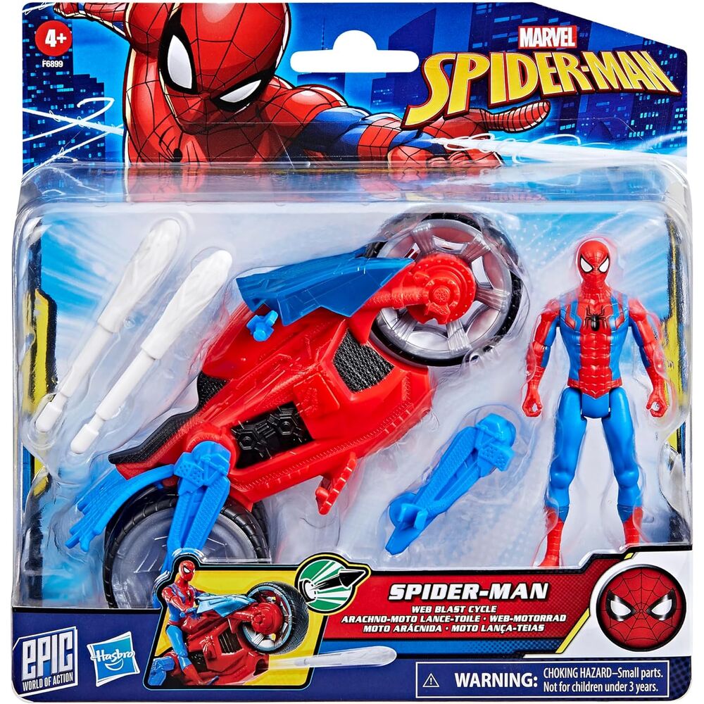 Marvel Spider-Man Epic World of Action - Figura da Collezione Arachnid Motorbike + Spider-Man - Nerdscape Nerdscape