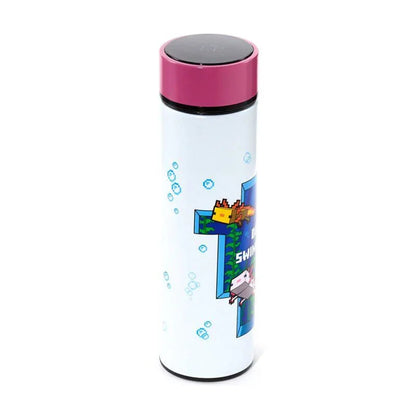 Minecraft Axolotl thermos stainless steel bottle thermometer 450ml Nerdscape