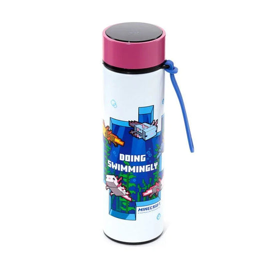 Minecraft Axolotl thermos stainless steel bottle thermometer 450ml Nerdscape