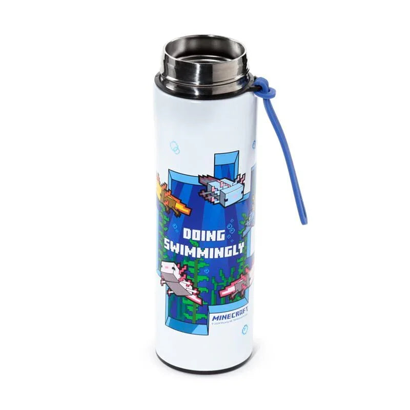 Minecraft Axolotl thermos stainless steel bottle thermometer 450ml Nerdscape