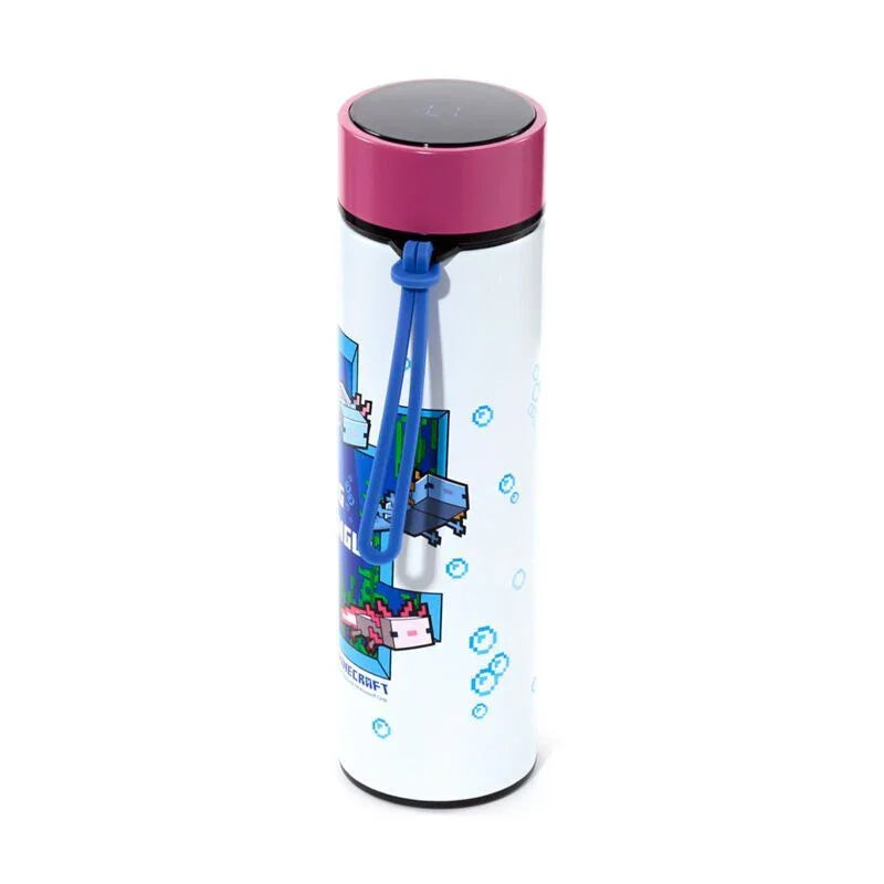Minecraft Axolotl thermos stainless steel bottle thermometer 450ml Nerdscape