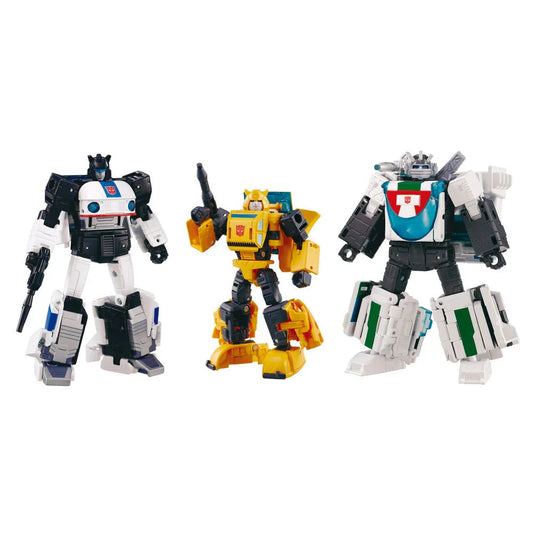 Transformers Origin Jazz, Wheeljack e Bumblebee 1980s Animated Series - Figura da Collezione - Nerdscape Nerdscape