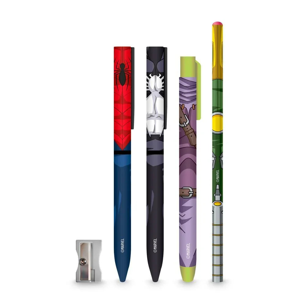 Marvel Spiderman Pencil holders + pencils Nerdscape