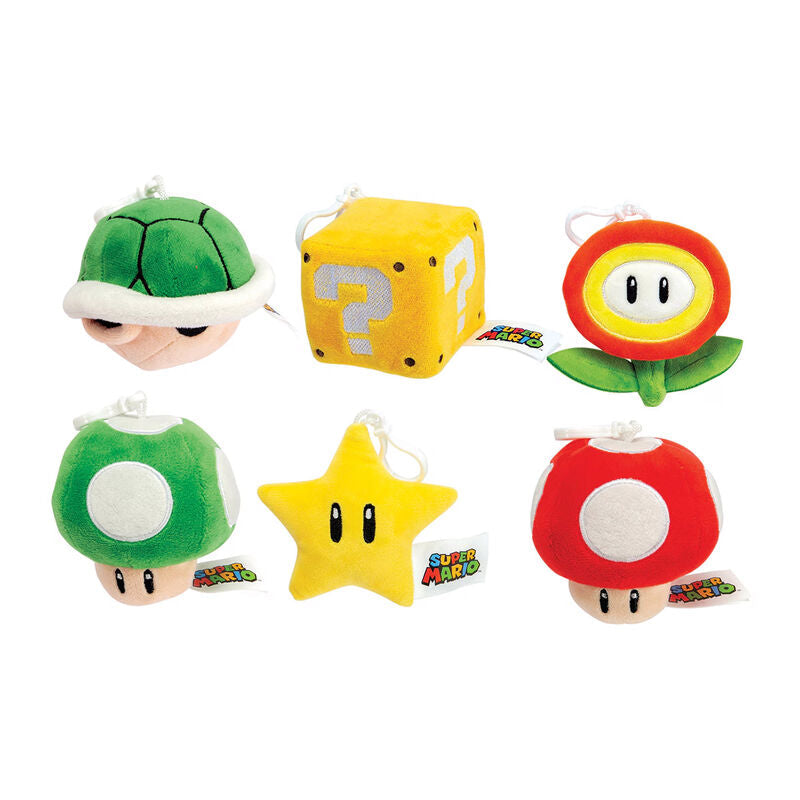 Super Mario Bros Icons assorted plush keychain 10cm Nerdscape