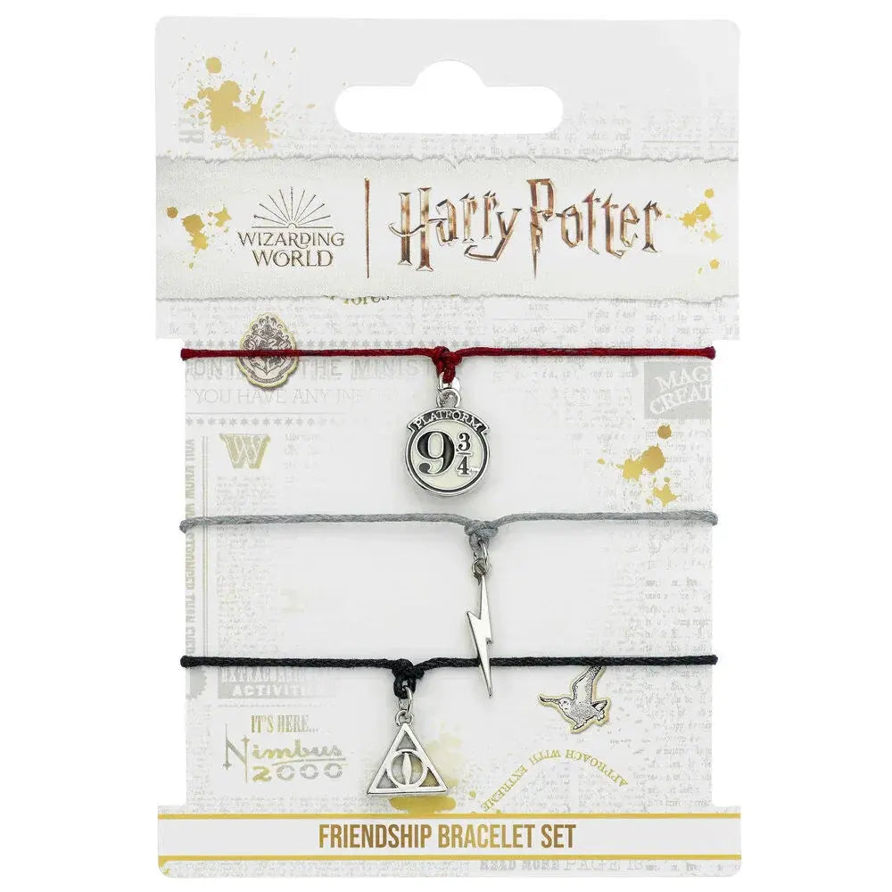 Harry Potter Deathly Hallows Friendship Set 3 Braccialetti - Nerdscape Nerdscape