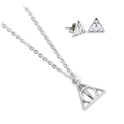 Harry Potter Deathly Hallows - Set Collana e Orecchini da Collezione - Nerdscape Nerdscape