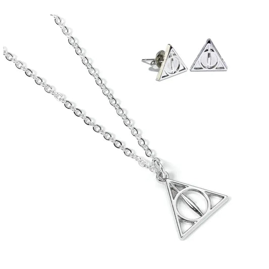 Harry Potter Deathly Hallows - Set Collana e Orecchini da Collezione - Nerdscape Nerdscape