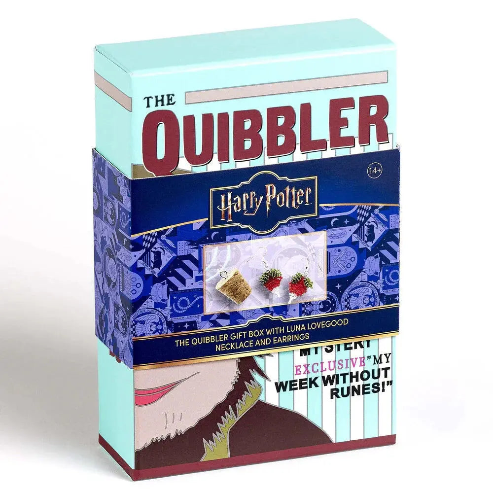 Harry Potter Luna Lovegoods Quibbler earrings + necklace Nerdscape