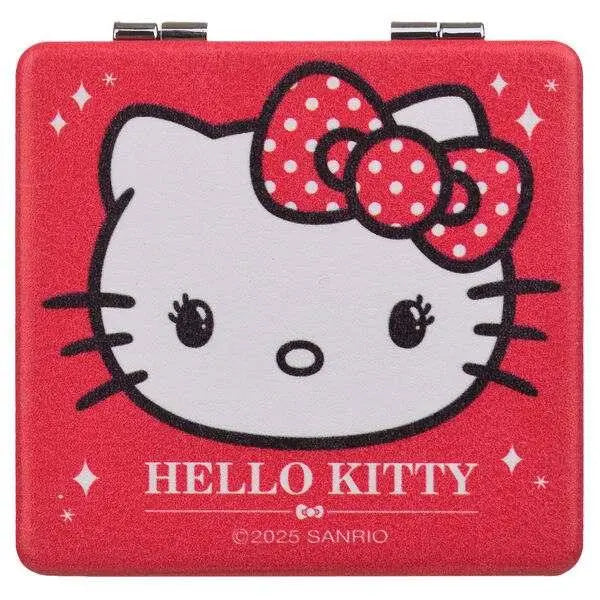 Scatola rossa Nerdscape con illustrazione di Hello Kitty e fiocco a pois bianchi.