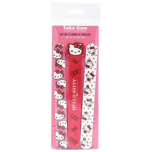 Set di 3 lime per unghie Hello Kitty colorate, confezione rosa, accessori beauty NerdScape