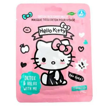 Maschera viso Hello Kitty rosa detox, confezione kawaii, vendita Nerdscape