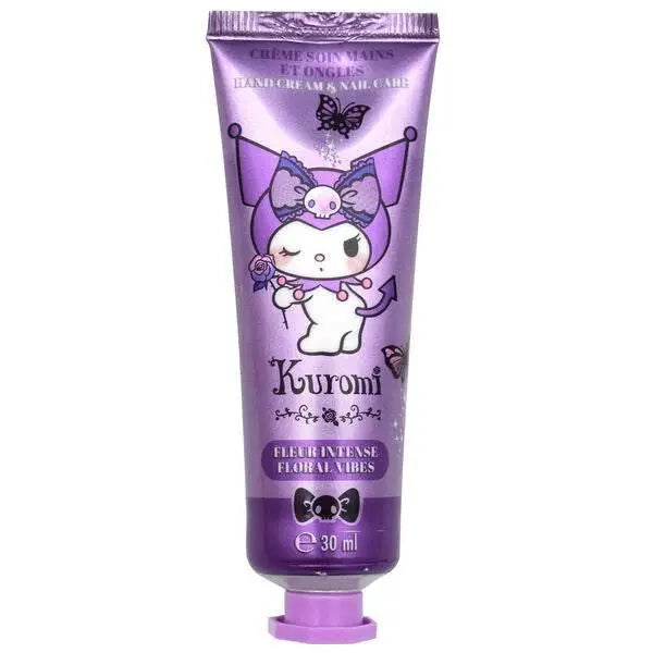 Crema mani Kuromi viola 30ml con personaggio kawaii, tema anime, disponibile su Nerdscape.