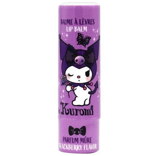 Balsamo labbra Kuromi viola con profumo mora, design nerd kawaii, offerta Nerdscape.