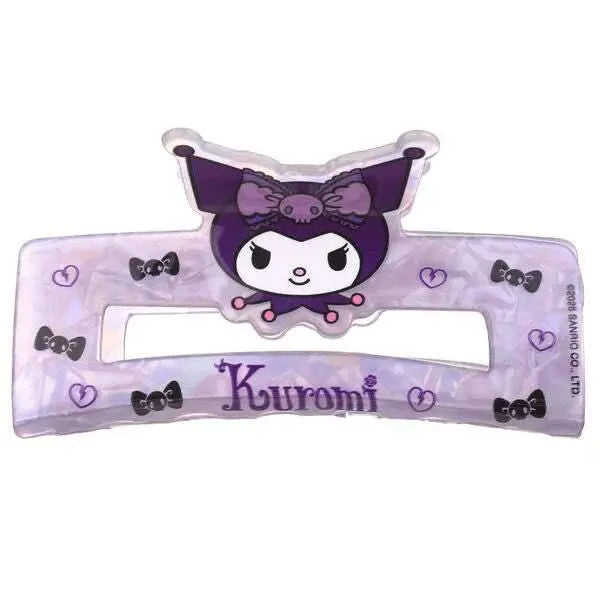 Fermaglio per capelli Kuromi viola Sanrio con decorazioni fiocchi, accessorio kawaii Nerdscape
