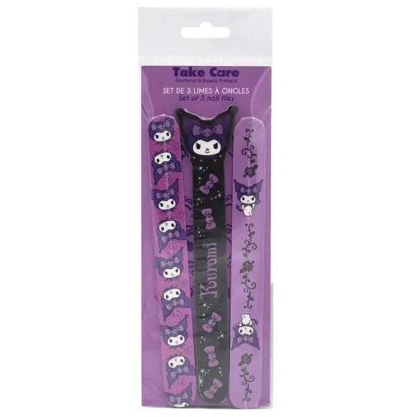 Set di 3 lime per unghie Kuromi viola e nere, accessori nail art Nerdscape