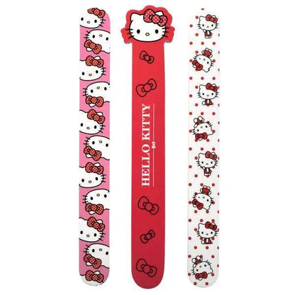 Set di 3 lime per unghie Hello Kitty colorate, accessorio kawaii Nerdscape.