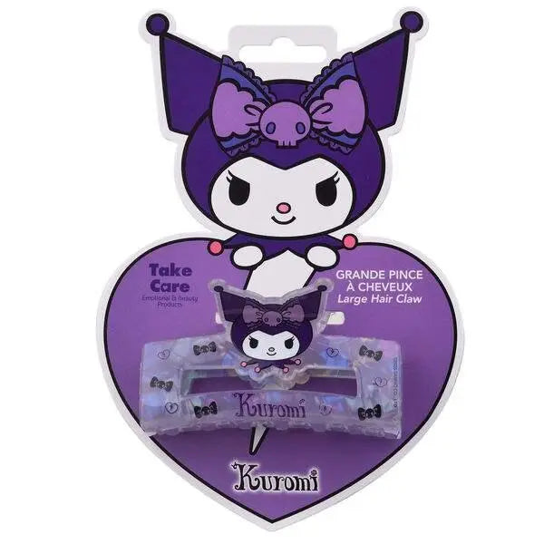 Grande pinza per capelli Kuromi viola confezione Nerdscape, accessorio kawaii